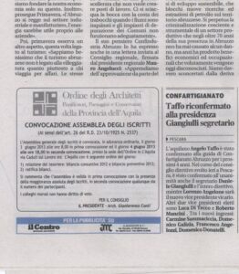 articolo centro conferma presidente