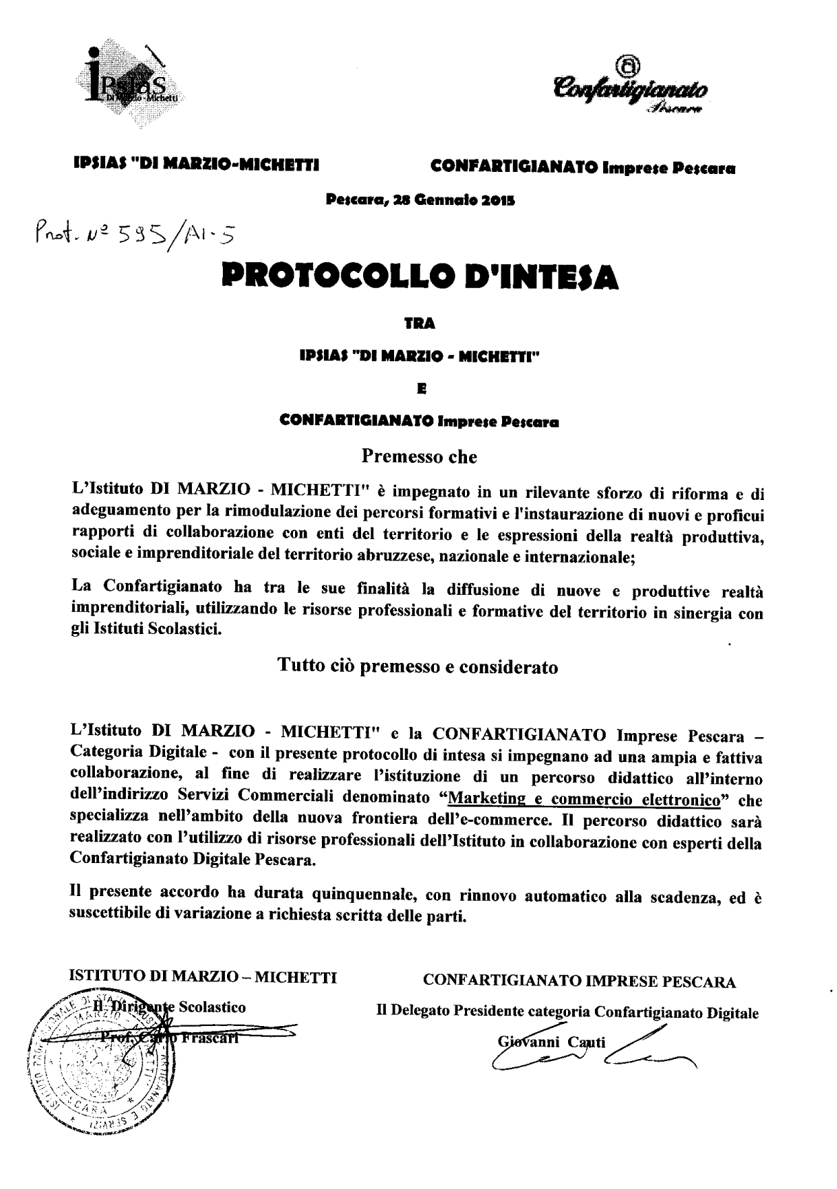 prot intesa di marzio