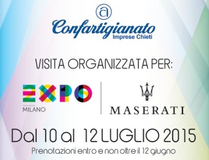 Confartigianato organizza una visita all’Expo di Milano e alla Maserati, sono scattate le prenotazioni