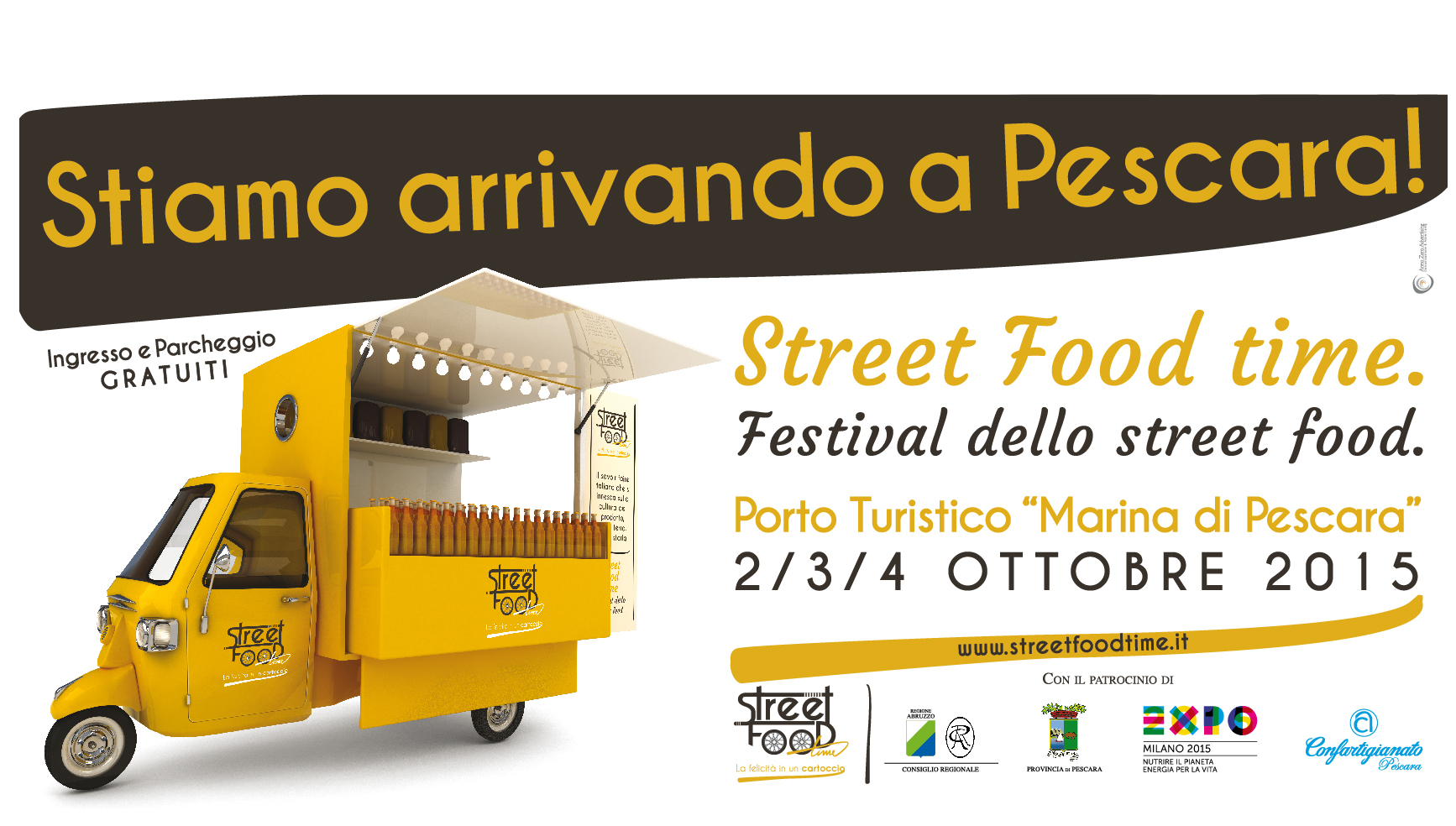 Festival dello street food di qualità 2/3/4 OTTOBRE 2015 dalle ore 11.00 alle ore 24.00 Porto Turistico “Marina di Pescara”