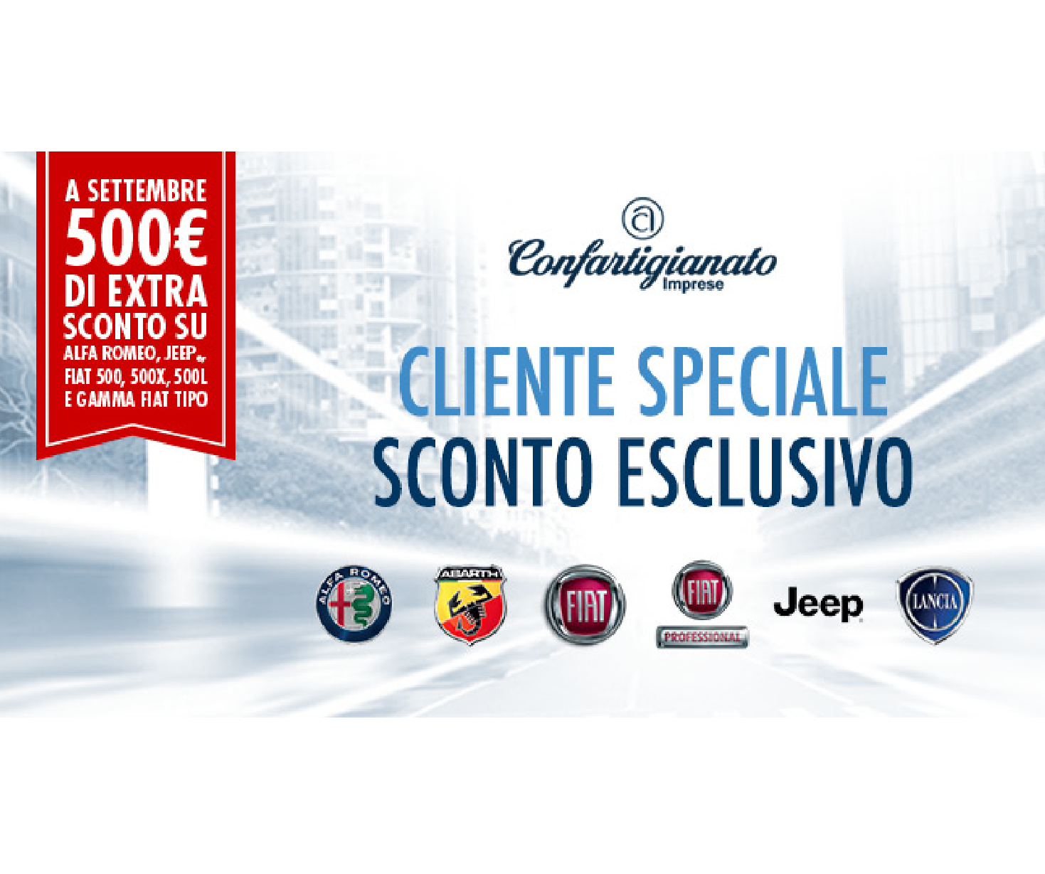 Convenzione con Fiat Chrysler Automobiles. Ulteriore sconto di 500€ agli imprenditori associati a Confartigianato