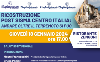 Sisma 2016, Confartigianato Abruzzo incontra il Commissario Castelli insieme alle altre Associazioni del Centro Italia